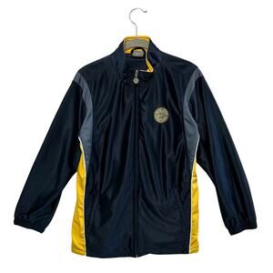 Nike "Nike Hoops" Embroidered Basketball Jacket Youth Sz L Navy Vintage Y2K Logo